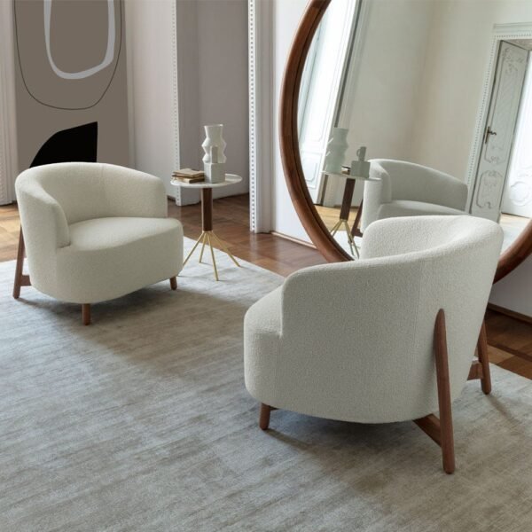 Copine Wood Lounge Chair Walnut Base Bouclage 01