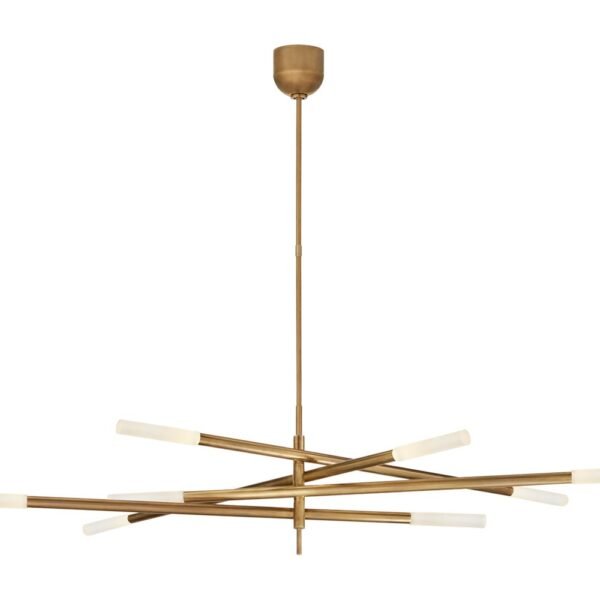 Rousseau LED Eight Light Chandelier Pendant Antique Brass Grande