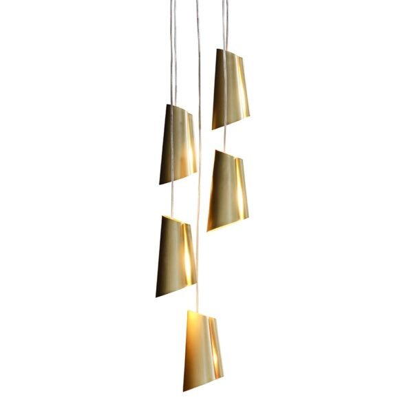 Pasmore Metal 5 Light Pendant Brass