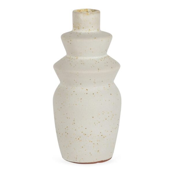 Terracotta Geo Vase White